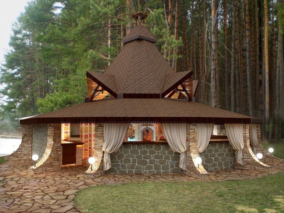 Необычные беседки с мангалом