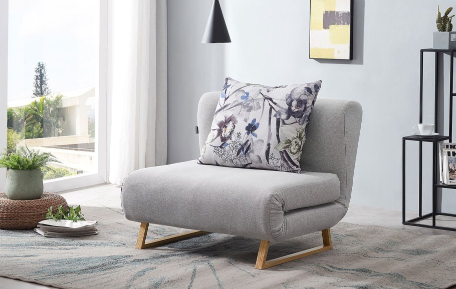 Кресло кровать серое Rosy