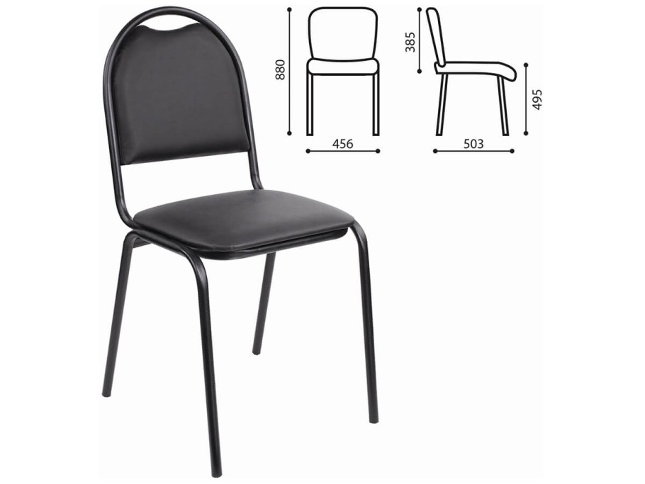 Стул UD_Серна (см-7) каркас черный, к/з к-01 черный