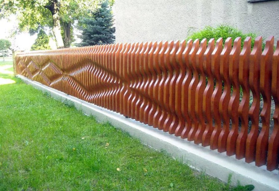 Деревянный 3д забор