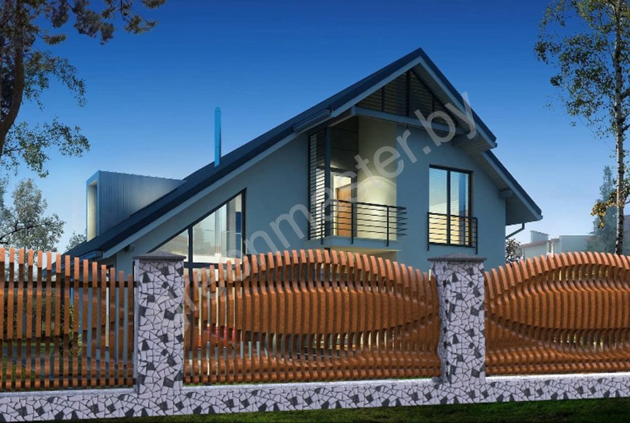 3д забор из дерева вертикальный