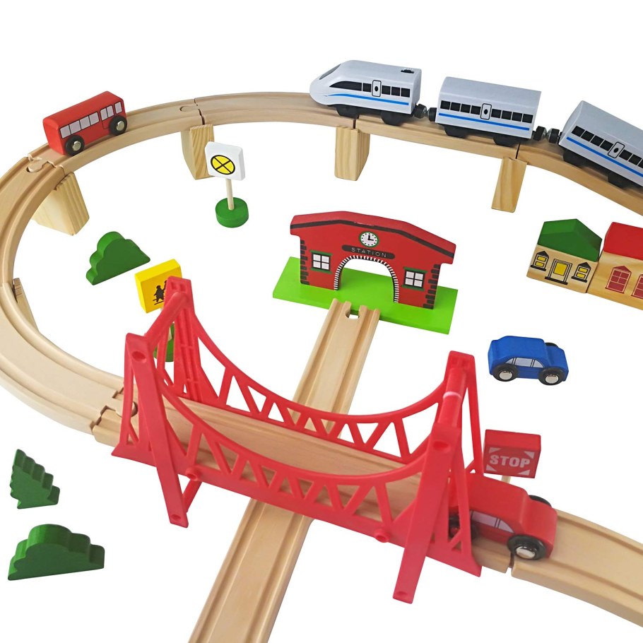 Деревянная железная дорога Caramba Toys 69 элементов