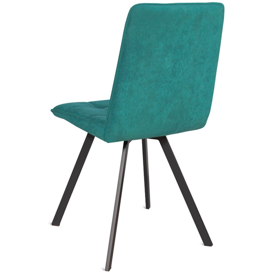 Стул Felix Green черный металл/бархат Lux зелёный