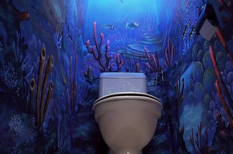 Роспись стен в туалете