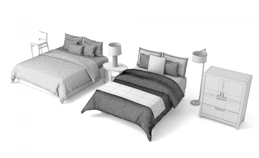 Metal French Paris Bed модель 3ds Max