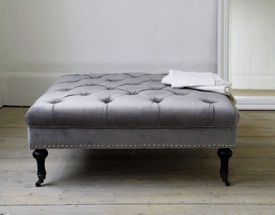 Leather Tufted Storage Ottoman