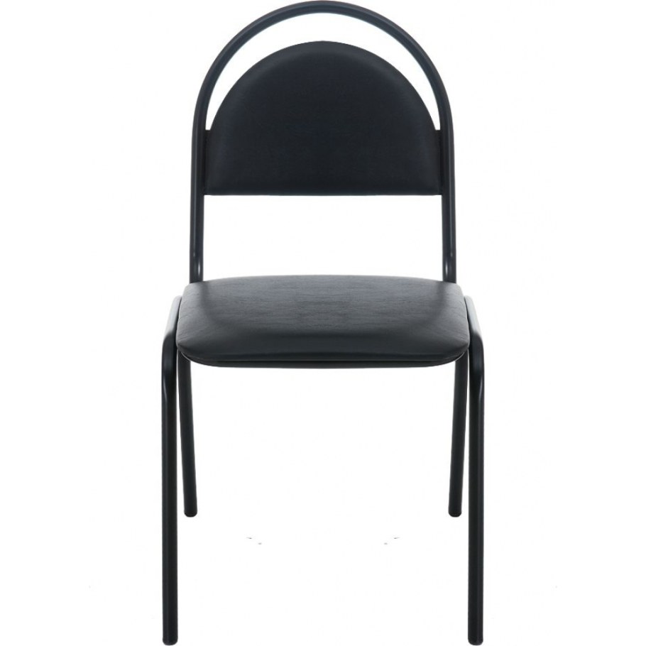 Стул для посетителей рс00м, черный каркас, кожзам черный