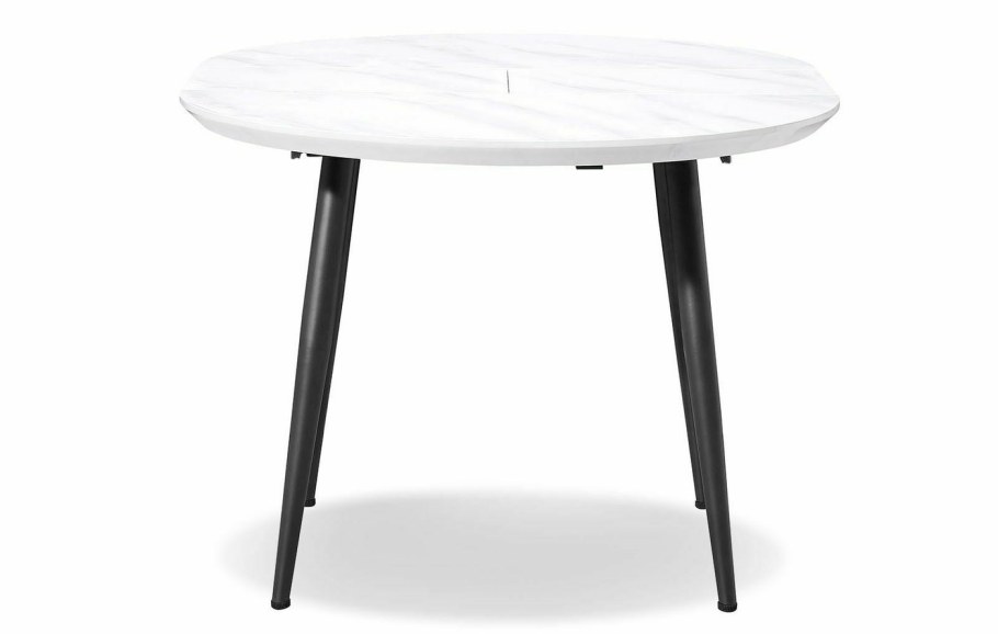 Стол раскладной Leticia 100-130, мраморный рисунок/черный