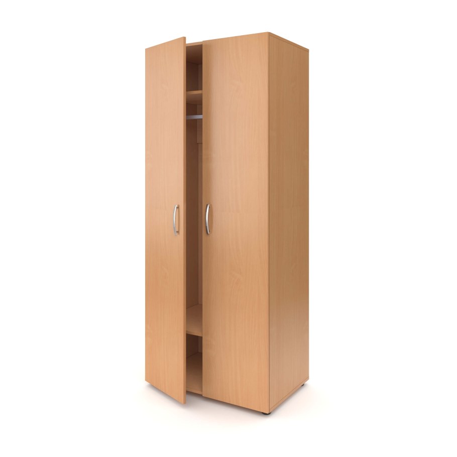 Шкаф для одежды двухдверный МЕТА мебель, 800*520*1950мм, с полками, ЛДСП бук