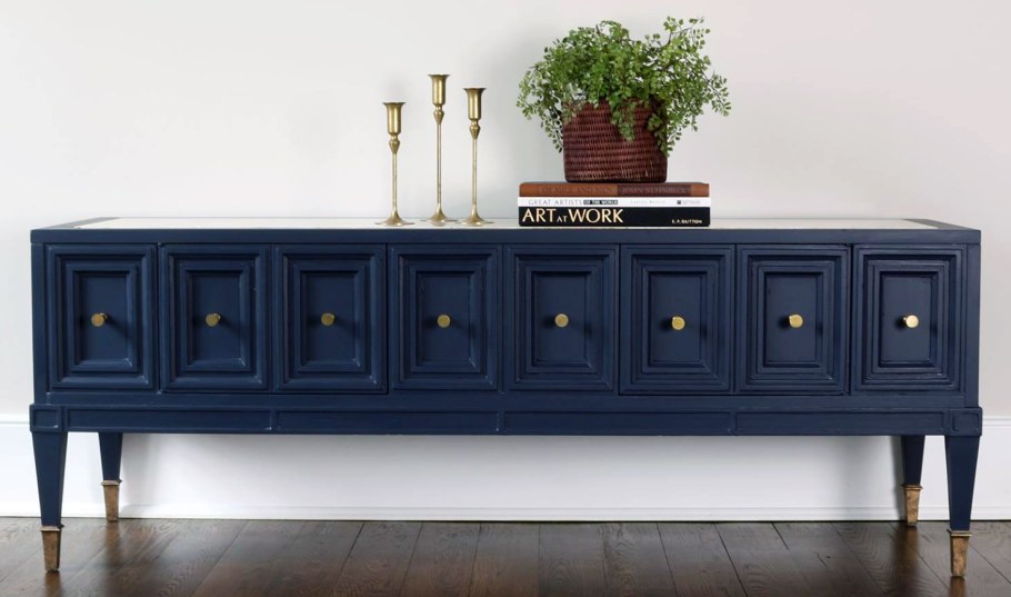 Комод длинный голубой