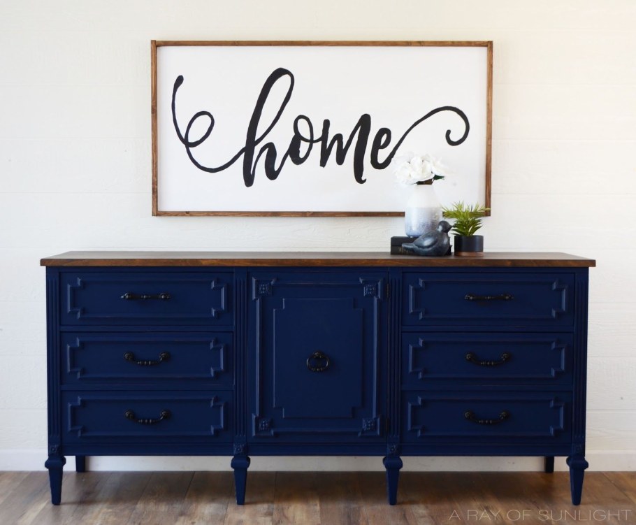 Комод темно синий
