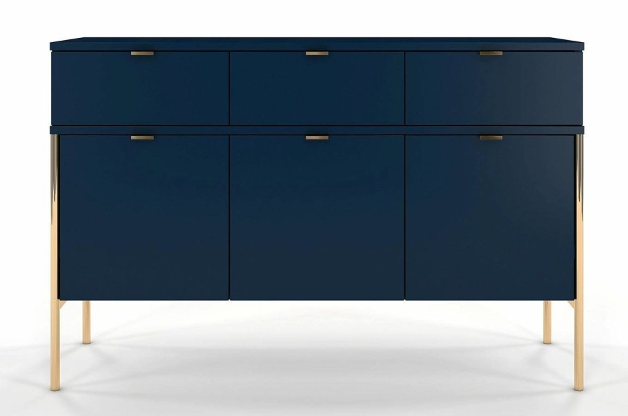 Комод широкий синий
