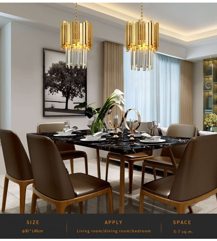 Люстра над обеденной зоной