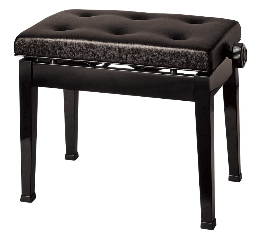 Стул для фортепиано черно коричневый
