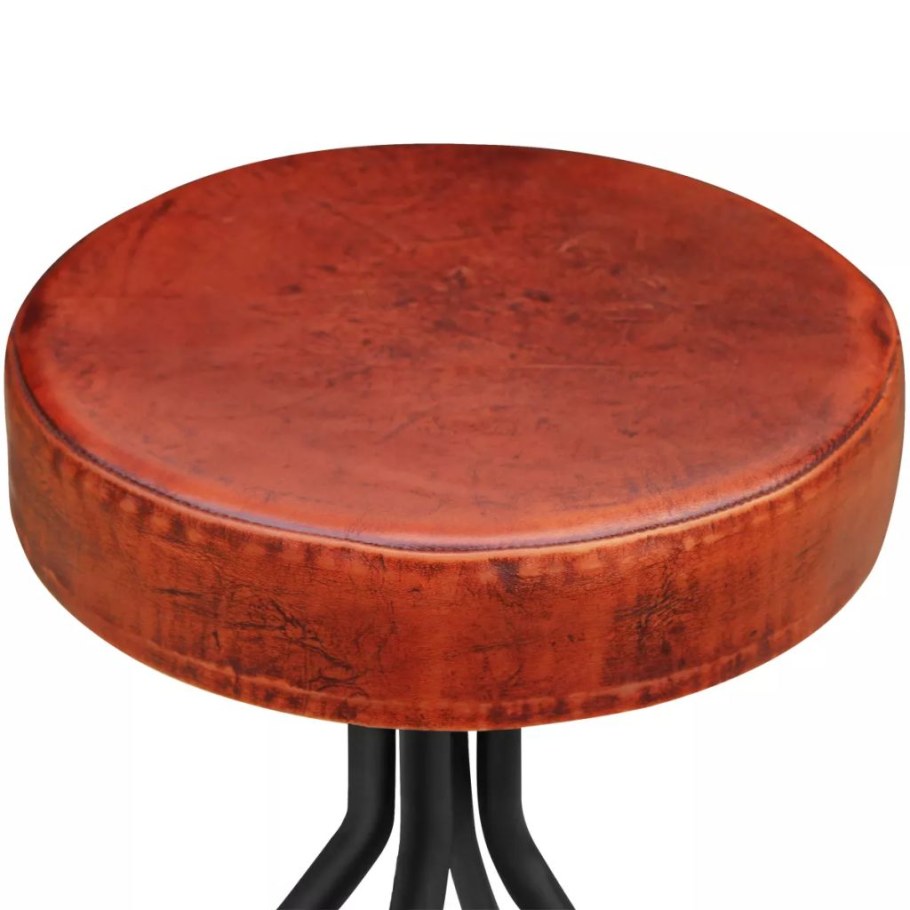 Табурет круглый с кожаным сидением