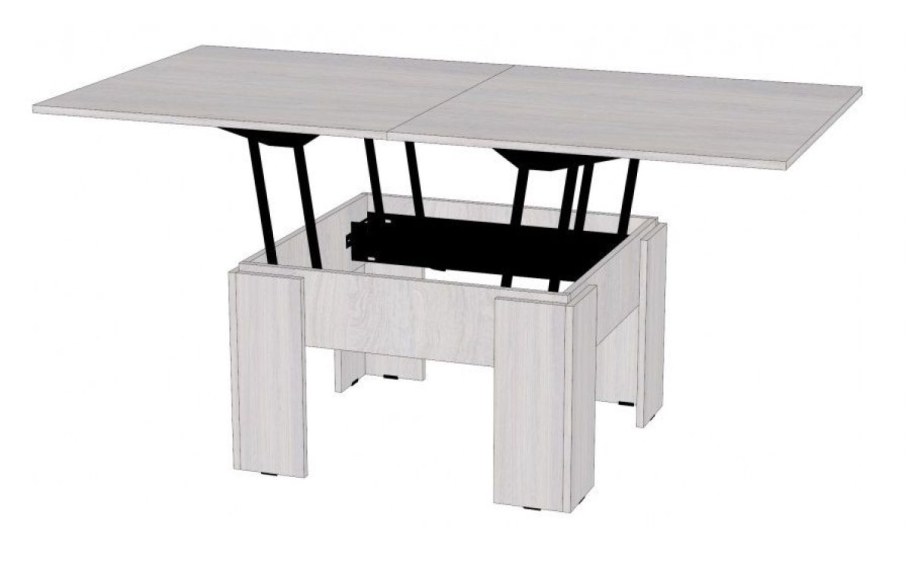 Стол журнальный трансформер ясень Анкор белый