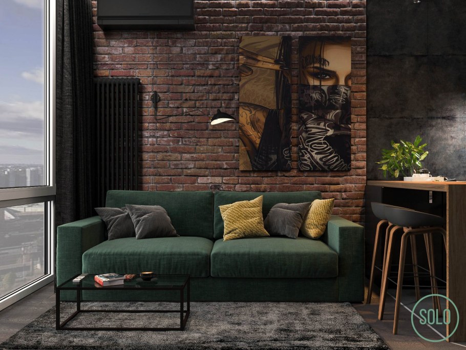 Диван лофт в интерьере
