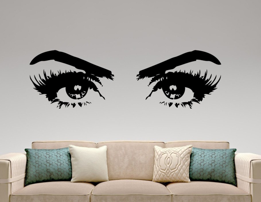 Черные обои на стены с глазами