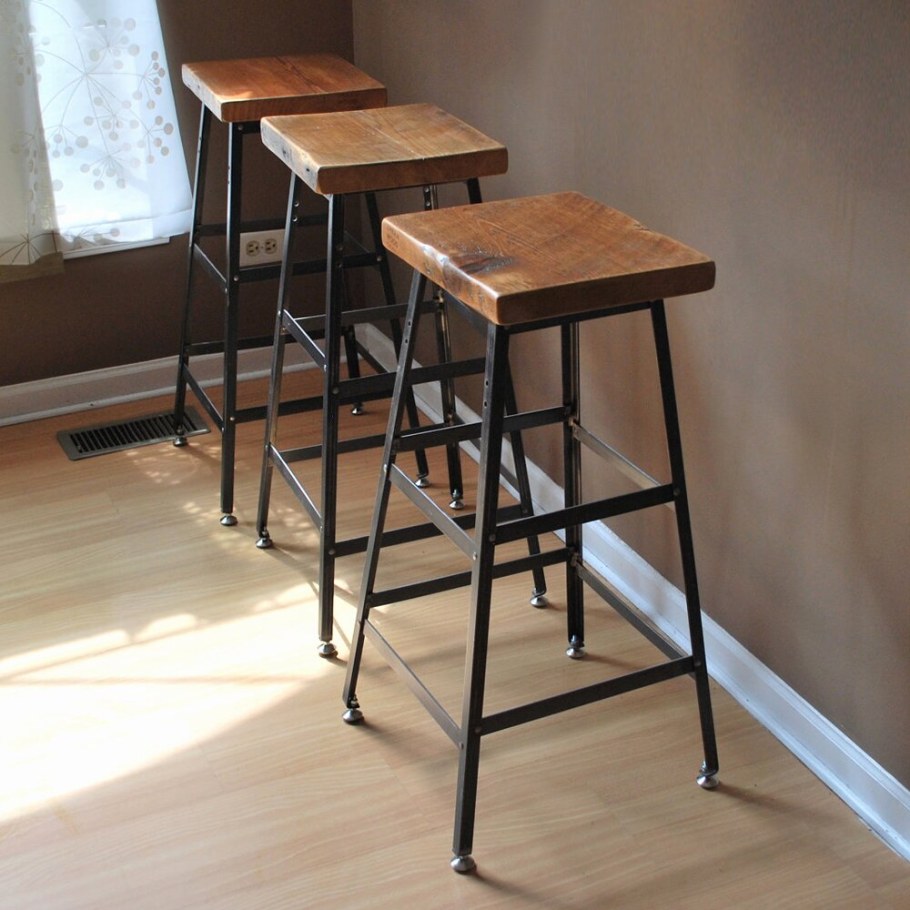 Стул барный лофт дуб металл