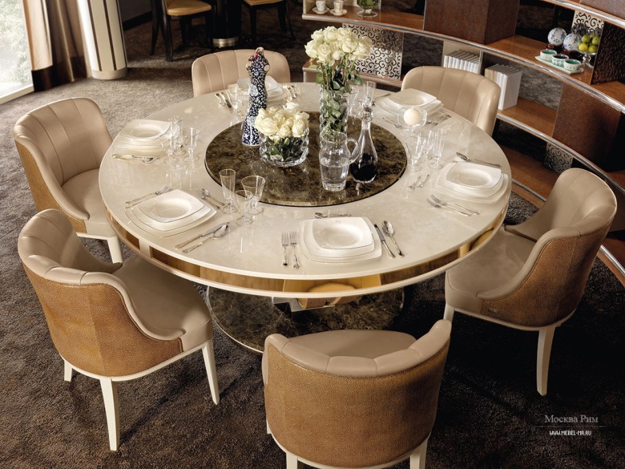 Стол обеденный круглый арт деко