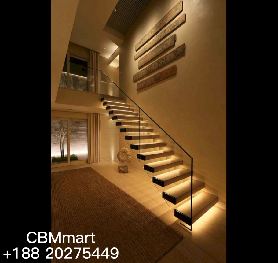 Подсветка деревянной лестницы