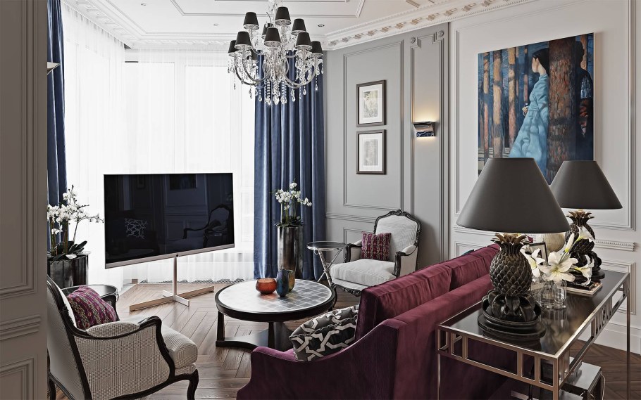 Неоклассика с элементами арт деко в интерьере