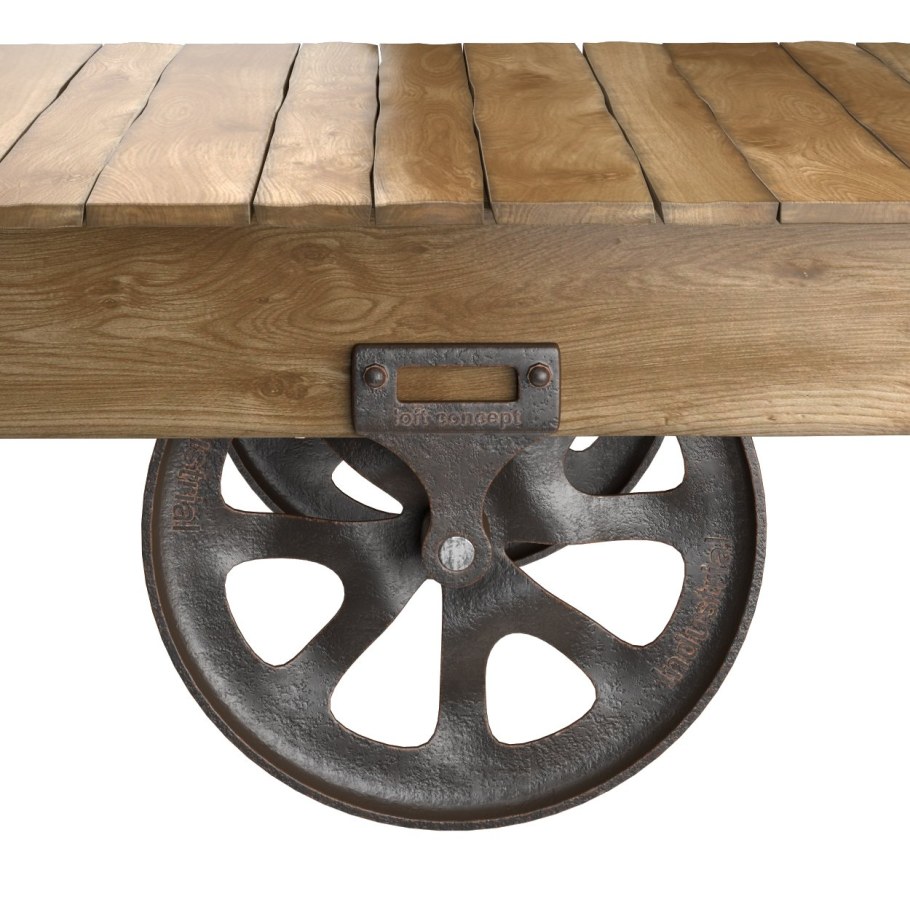 Столик на чугунных колесах