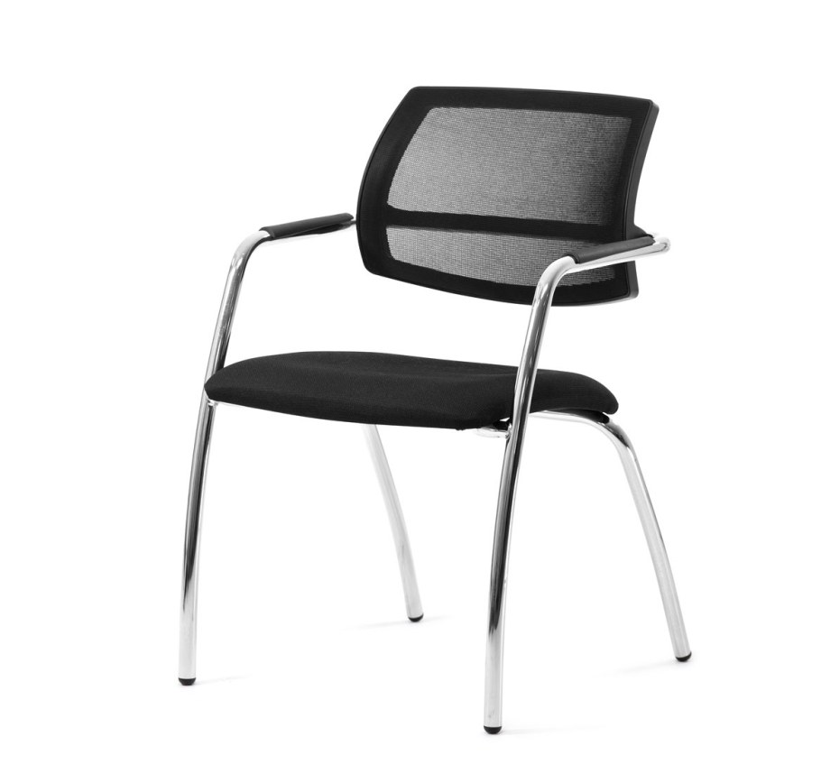 Urban-Mesh кресло 4 опоры ткань черный/хром