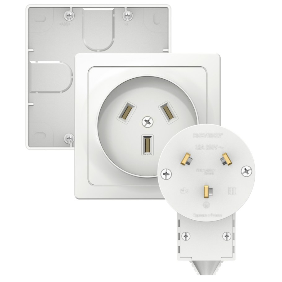 Розетка силовая с/у 2р+n, 32а, 250в, 'Blanca' белый blnsr003231 Schneider Electric