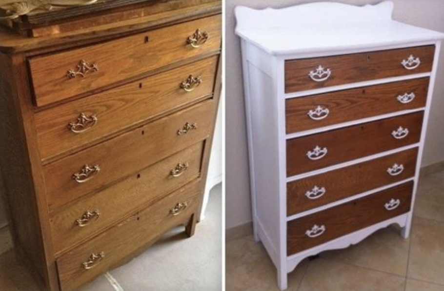 Переделка старого комода до и после