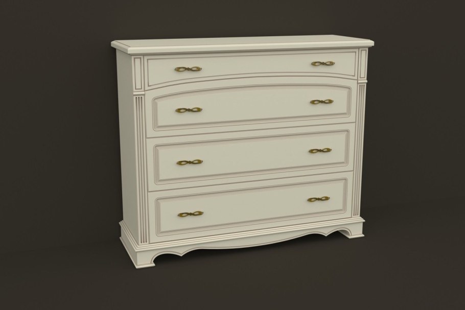 Комод классика 4 ящика белая Баер