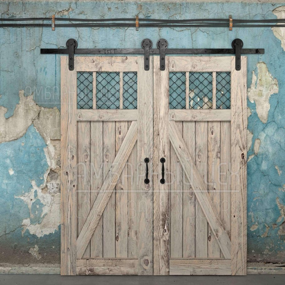 Амбарные двери двустворчатые