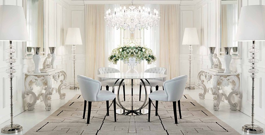 Круглый стол Неоклассика белый