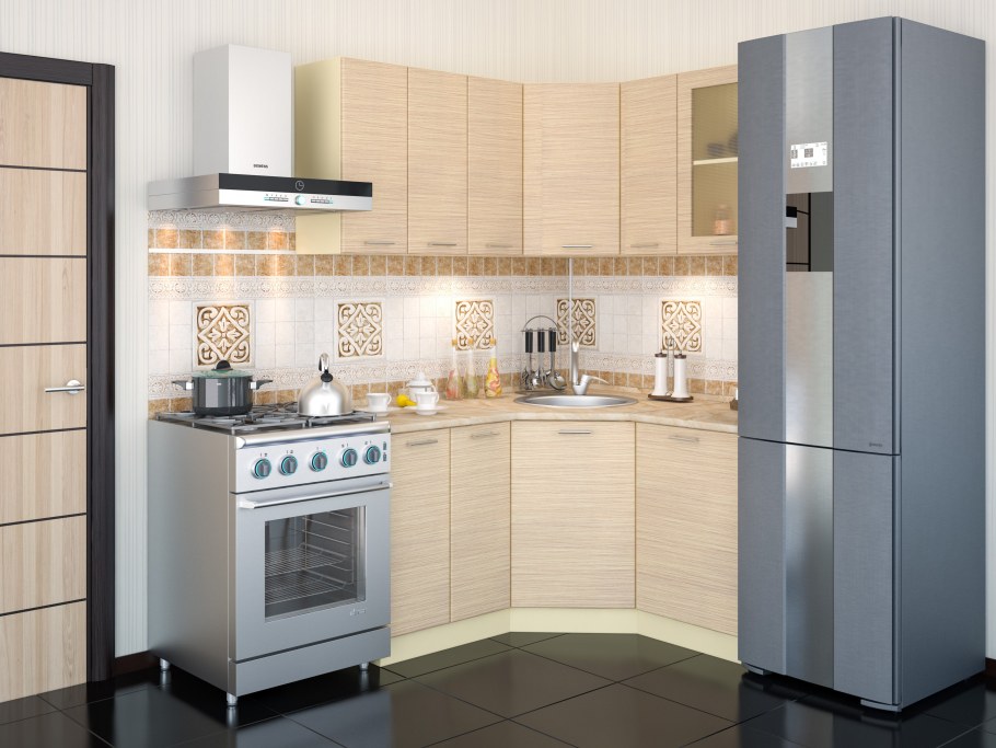 Кухня угловая Ницца-2092x1392 лайм/венге