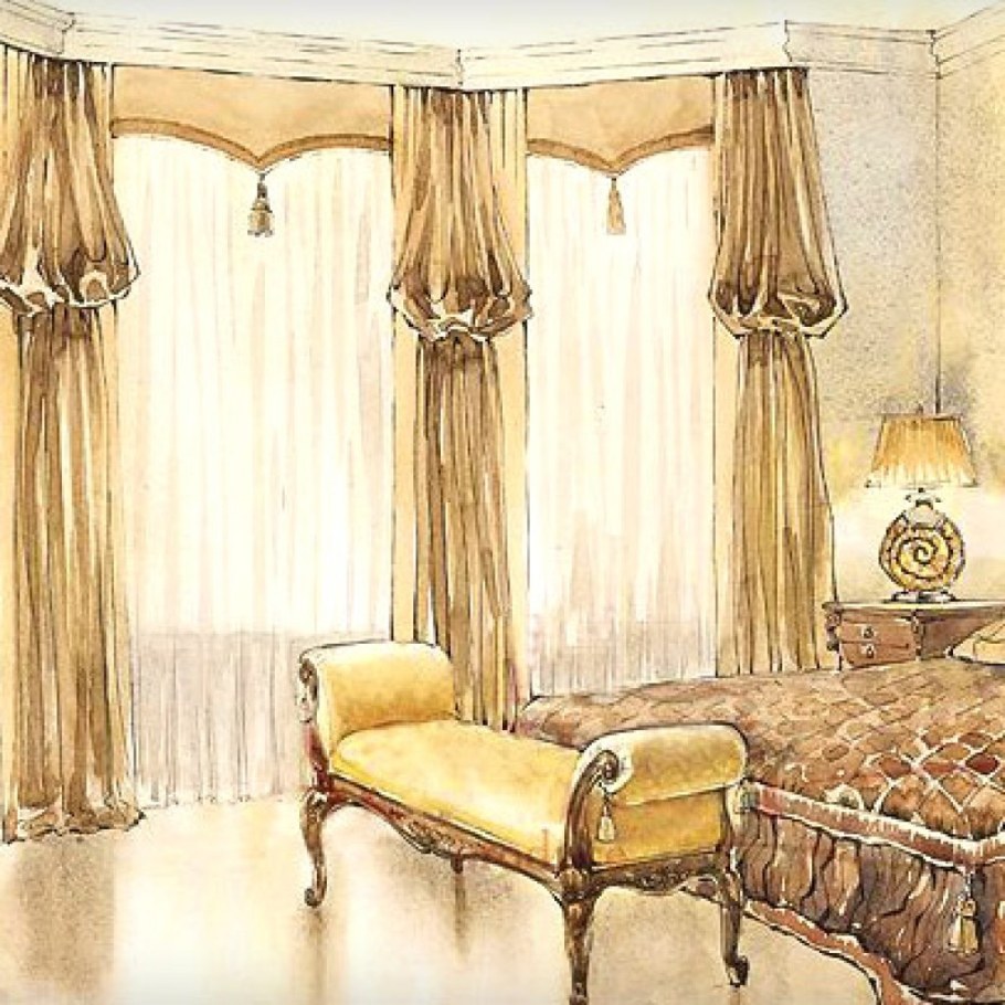 Эскизы штор в спальню