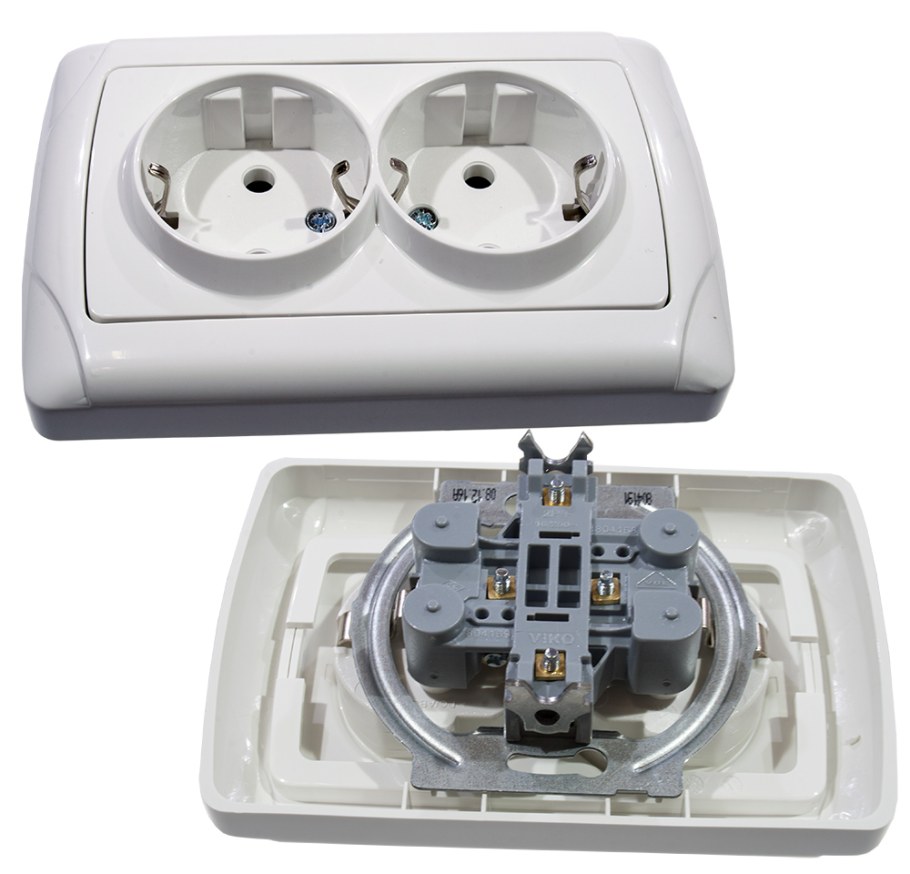 Розетка 2-ая с з/к бел Viko Carmen 90561056