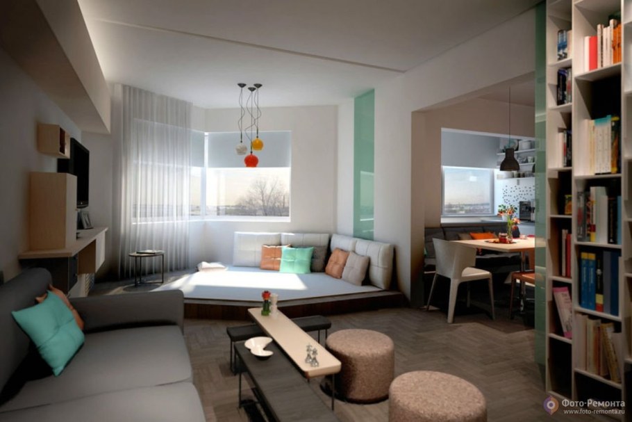 Интерьер однокомнатной квартиры п44