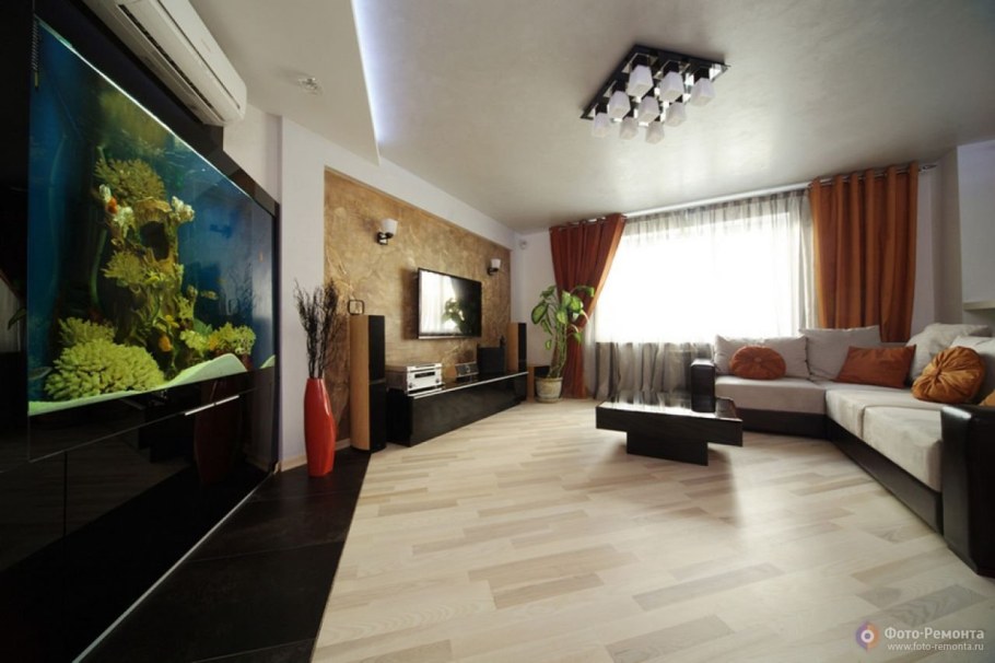 Гостиная неправильной формы