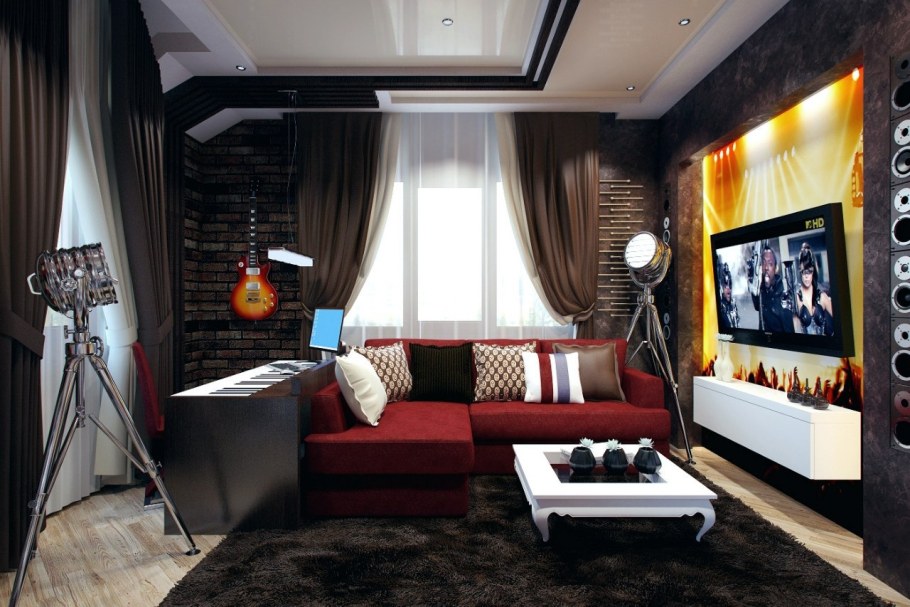 Интерьер подростка с угловым диваном