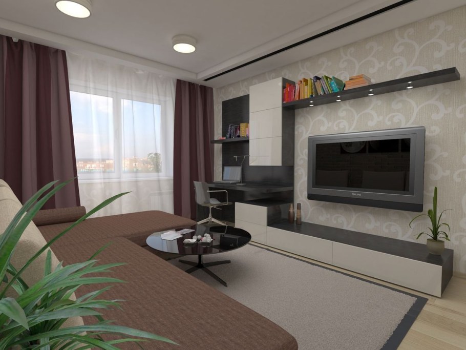 Интерьер пятиугольной комнаты