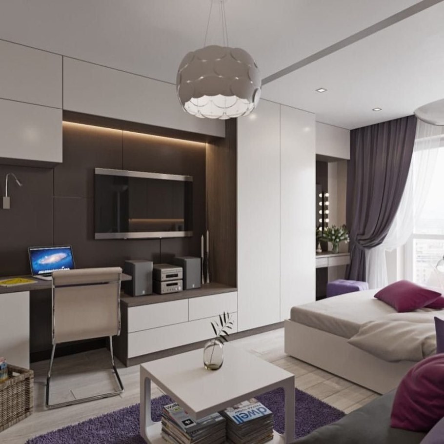 Интерьер однокомнатной квартиры