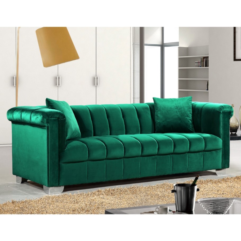 Зеленый диван 210см
