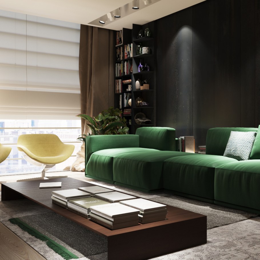 Диван Cubus sk Design зеленый изумрудный