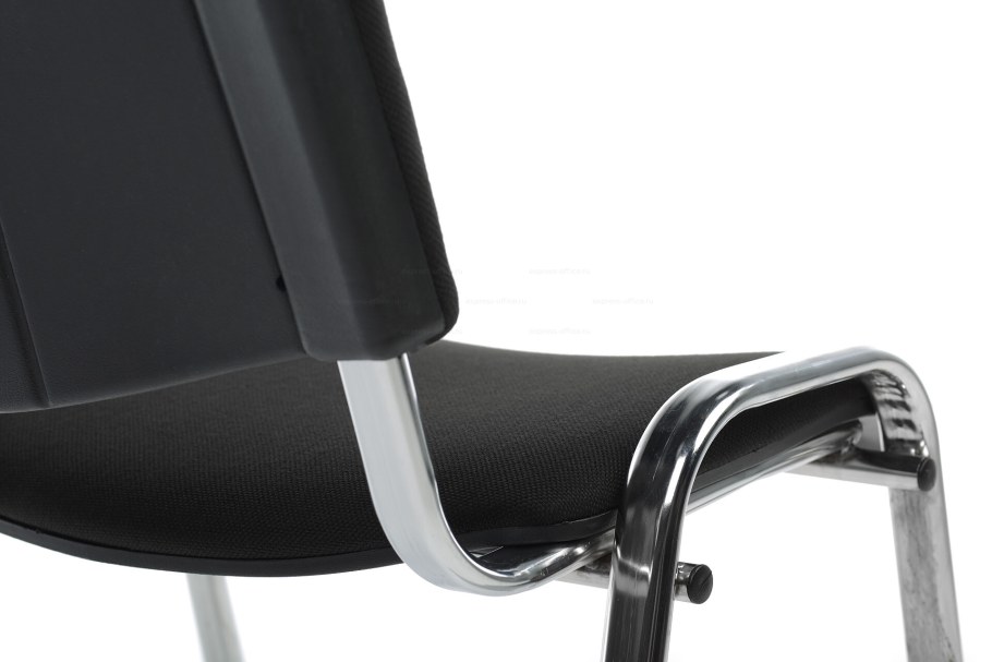 Офисный стул изо хром ткань ТК-1 (черная)