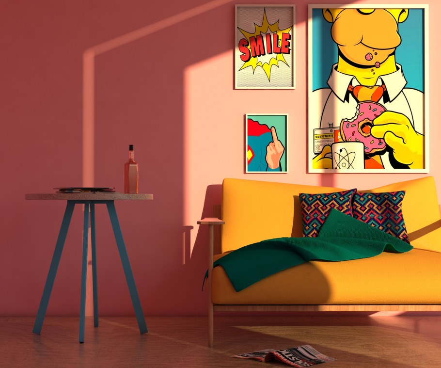 Комната новый год в стиле поп арт