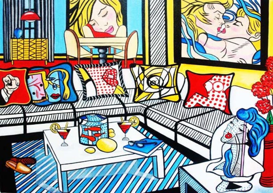 Комната в стиле поп арт рисунок