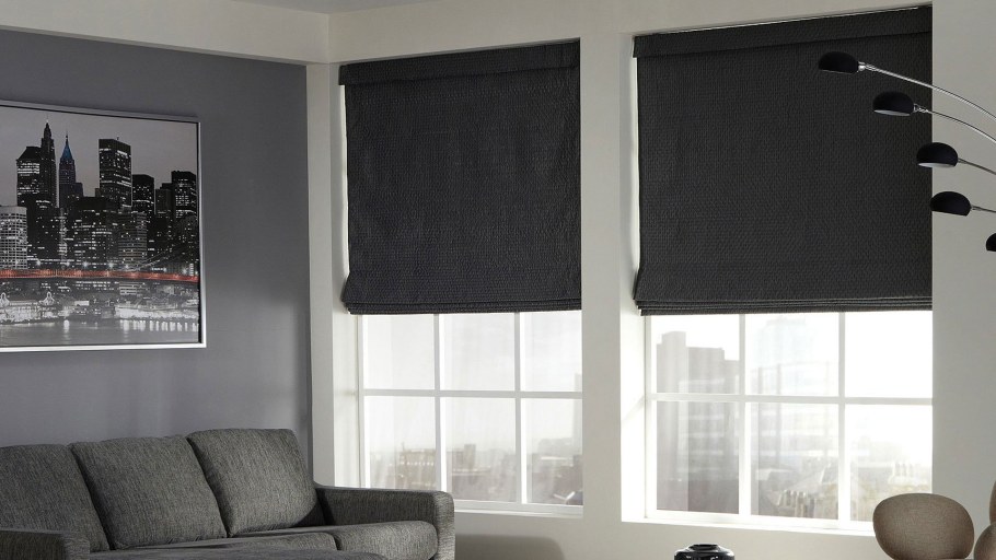 Римская штора серая блэкаут