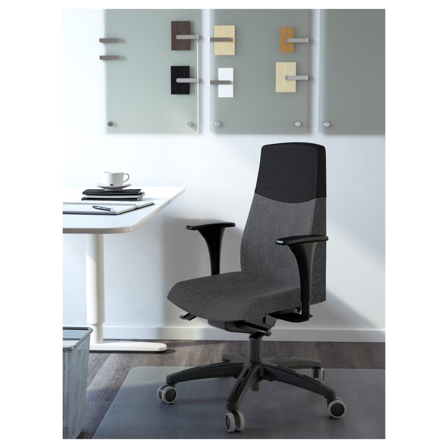 Компьютерный стул кресло ikea ФЬЕЛЛБЕРГЕТ (Гуннаред темно-серый) 603.964.23