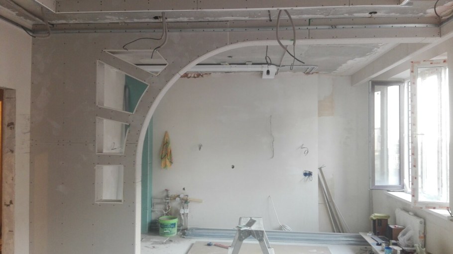 Перегородка из гипсокартона по диагонали