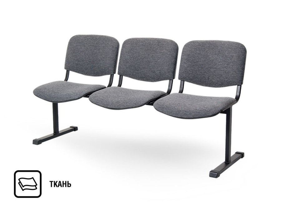 Многоместная секция UD_трим см 113-03с 3-х мест.карк.черн, к/з черн.